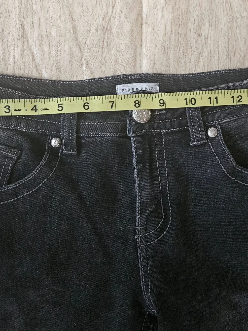 Fire & Rain Y2K Black Flare Jeans Angel Wing Rhinestone Pockets Size 11 - Picture 12 of 16